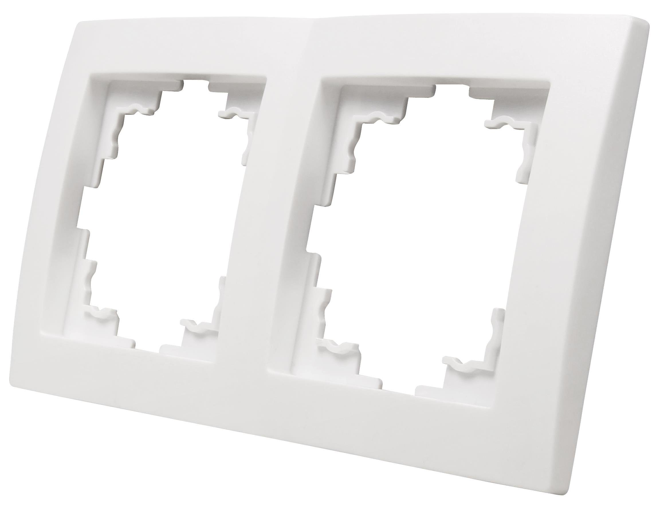 McPower Steckdose Rahmen McPower Flair, 2-fach, weiß