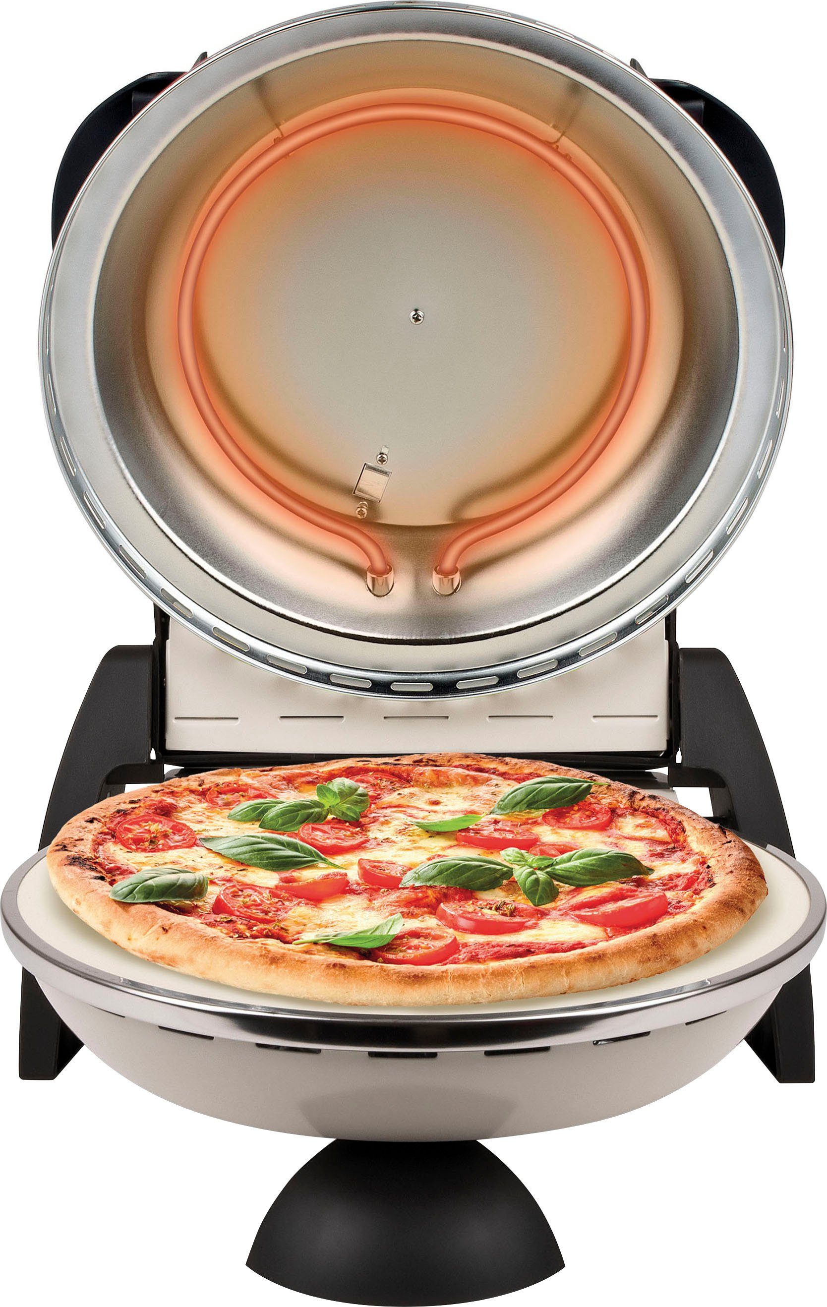 G3 Ferrari Pizzaofen Delizia G1000617 Icy Cream Limited Edition bis 400 °C mit Pizzastein, die Ikone unter den Pizzaöfen - inkl. Pizzaschaufel + Rezeptheft