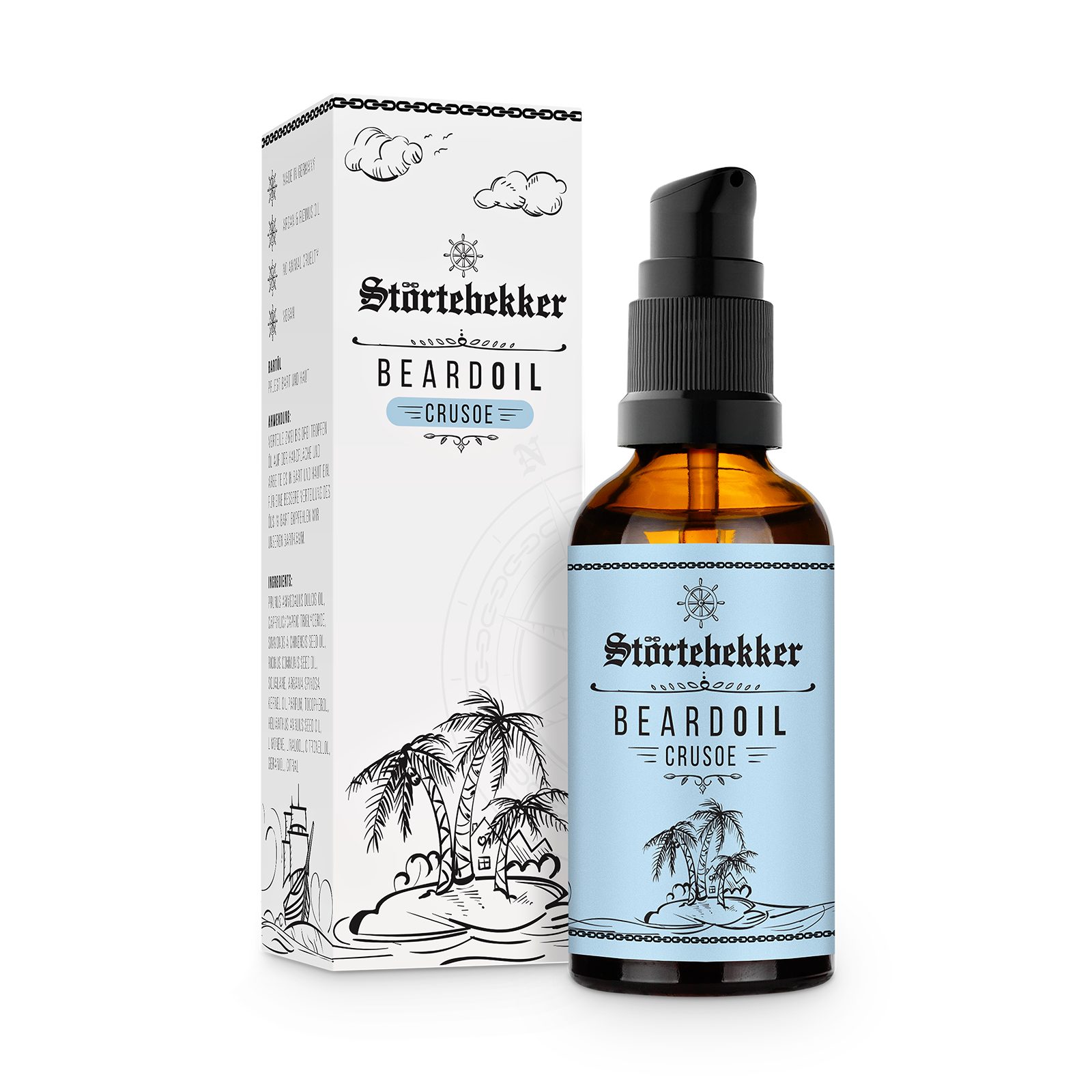 Störtebekker Bartöl für die tägliche Bartpflege - Vegan - angenehmer Duft (50 ml), gepflegter Bart ohne Juckreiz