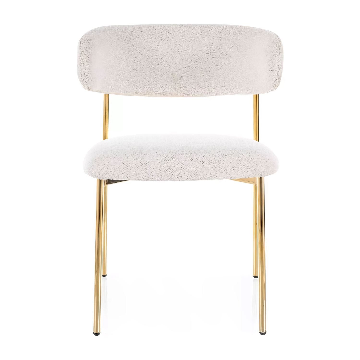 Lookway Polsterstuhl ELYSE GOLD Stuhl in Beige mit goldfarbenen Metallbeinen