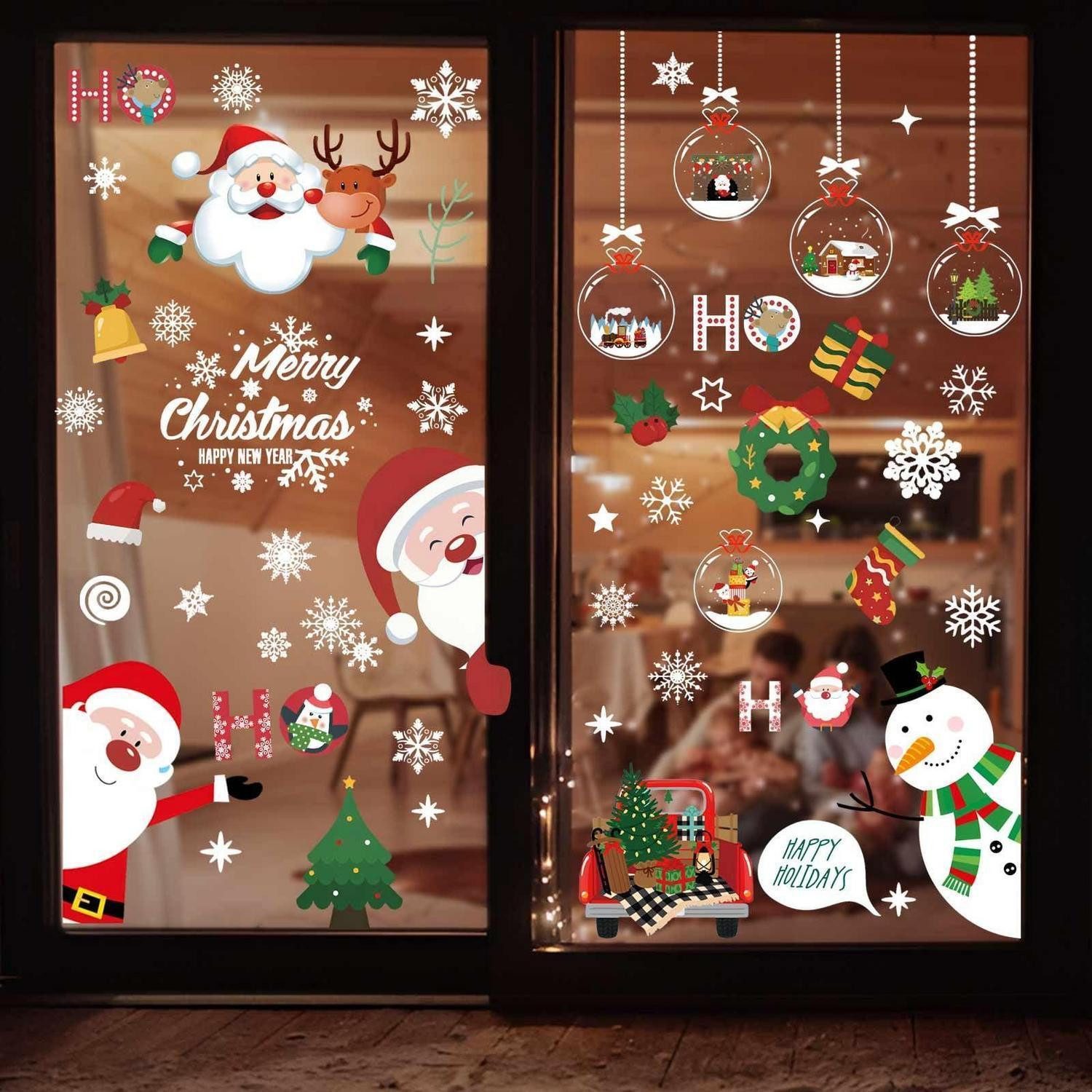 LuxusKollektion Fensterbild Fensterbilder Weihnachten 9Stk. Selbstklebend