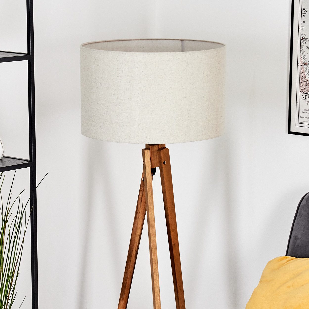 hofstein Stehlampe Stehlampe aus Metall/Holz im modernen Boho-Design, ohne günstig online kaufen