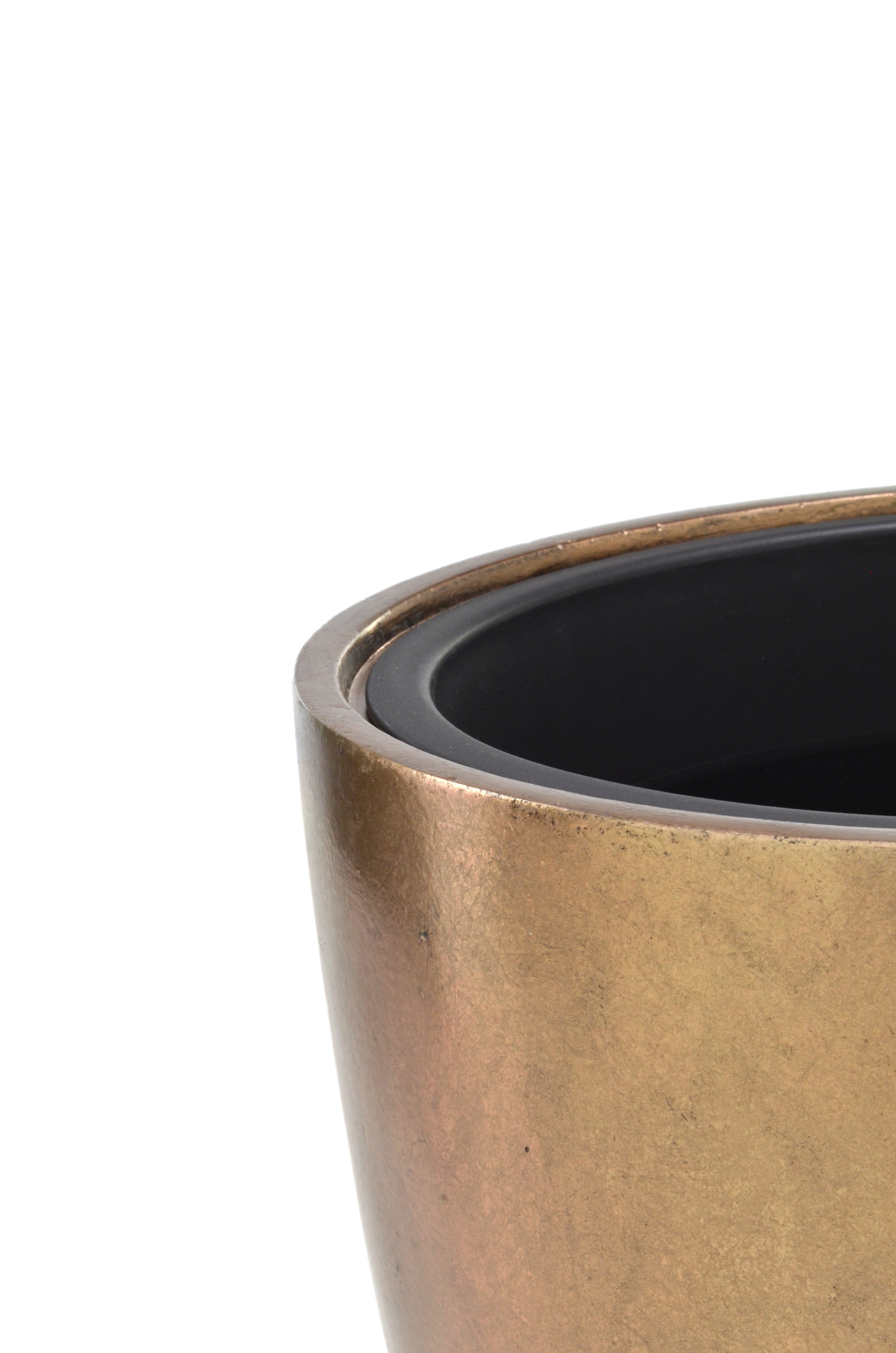 Flingora Pflanzkübel Faye, mit Einsatz - Fiberglas - Indoor - Bronze - Ø 40 günstig online kaufen