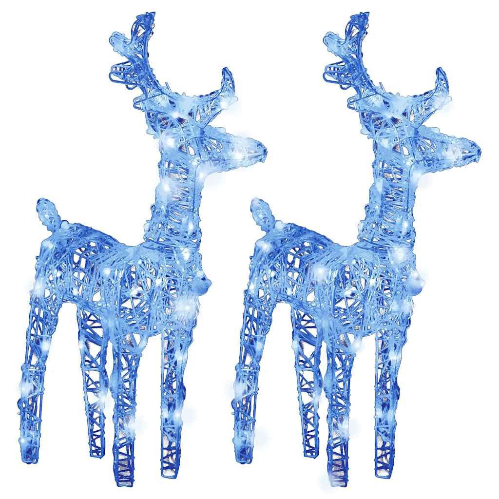 vidaXL Weihnachtsfigur LED-Rentiere 2 Stk. Blau 80 LEDs Acryl (2 St)