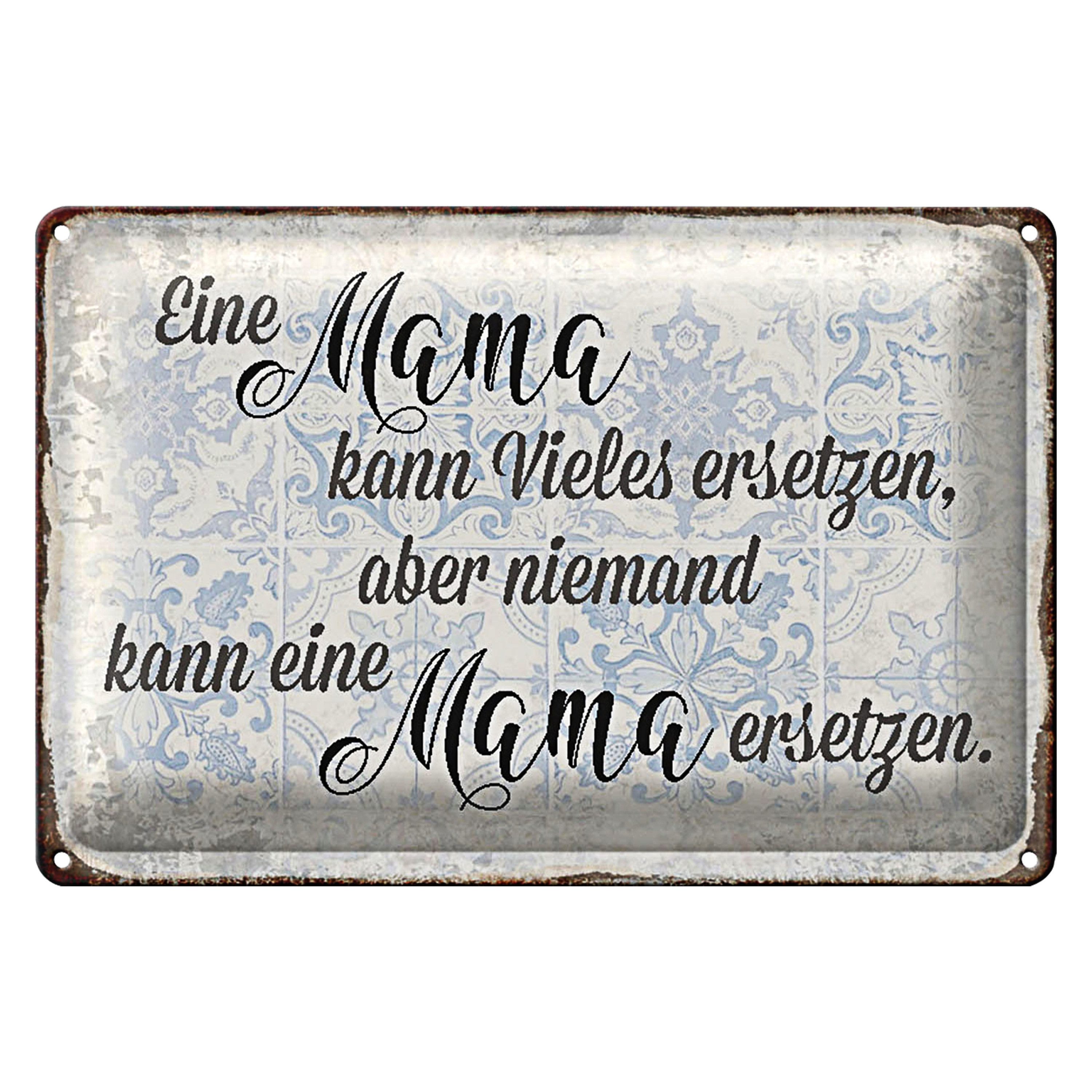 Roomando Metallschild Spruch 40x30cm Mama kann vieles ersetzen aber