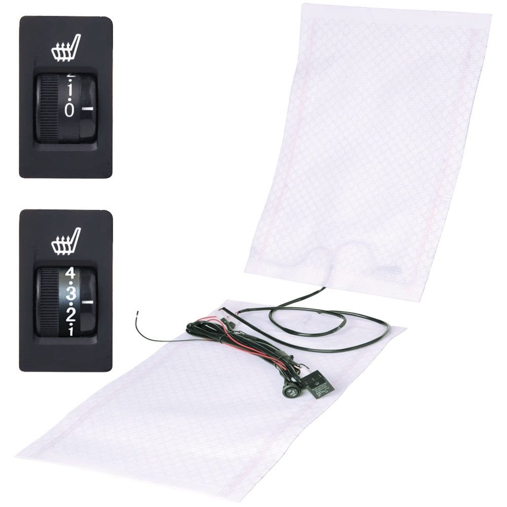 Systafex® Autositzbezug Auto Carbon Sitzheizung Universal Heizmatten - mit 5 Stufen Schaltung, E8 Zulassung, wartungsfrei, zuschneidbar, langlebig