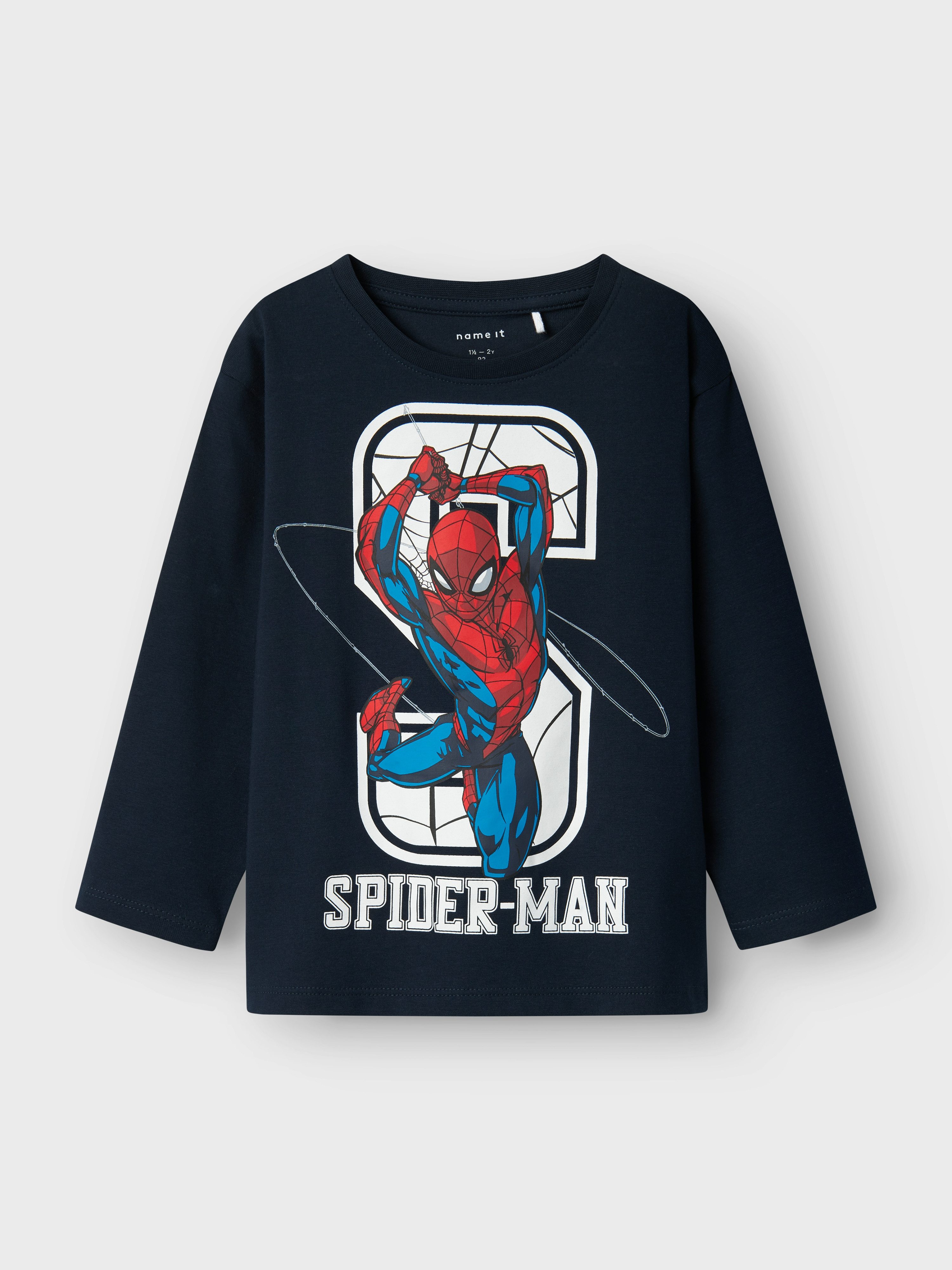 Name It Langarmshirt NMMNITIN SPIDER NREG LS TOP NOOS MAR mit großem Spiderman-Frontmotiv