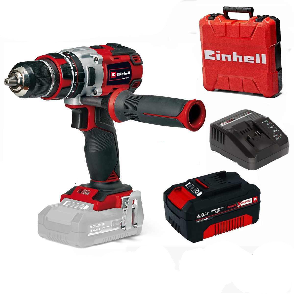 Einhell Akku-Schrauber Schlagbohrschrauber TP-CD 18/80 Li-i BL 80 Nm + Akku 4.0 Ah, Koffer