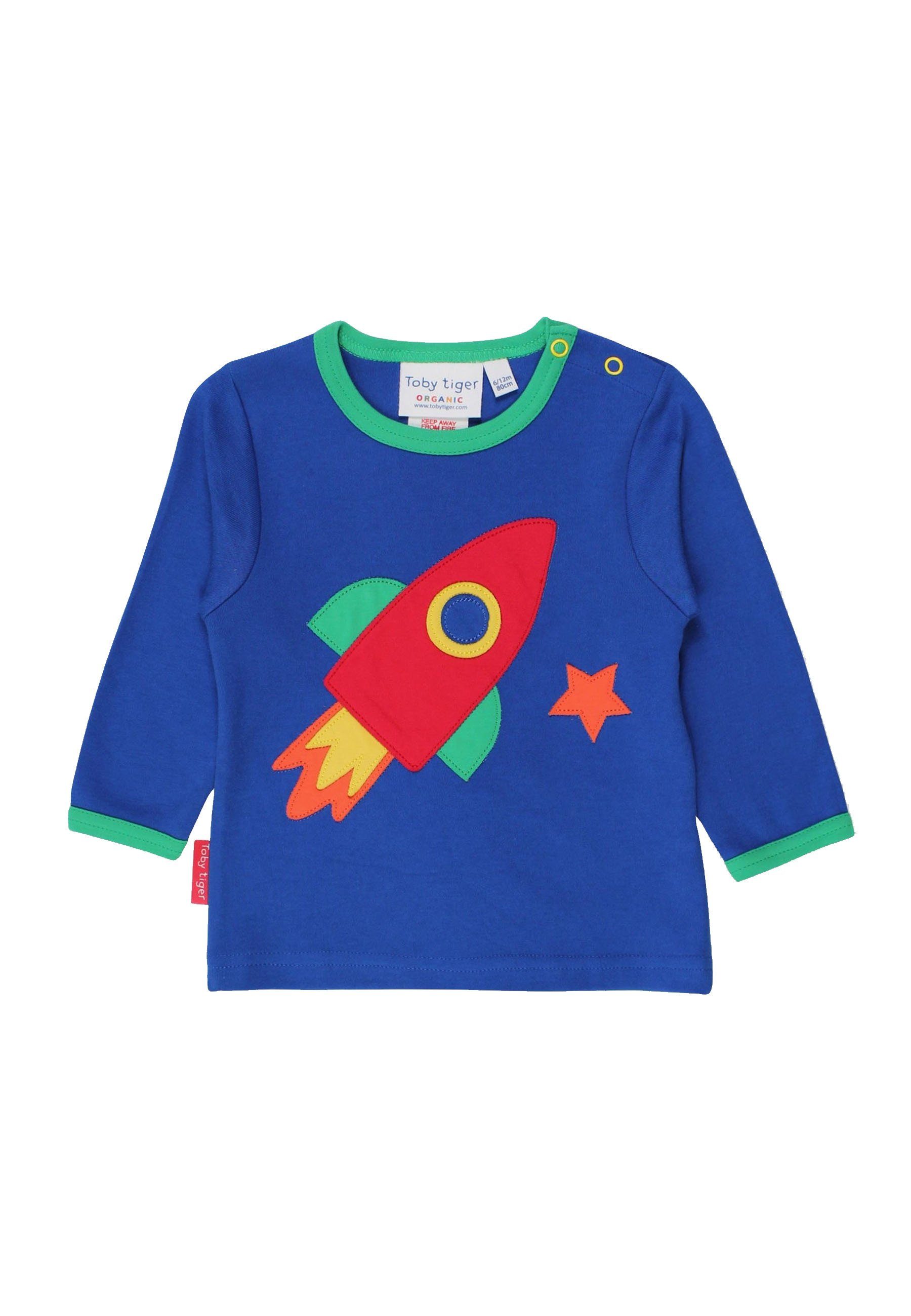 Langarmshirt Langarmshirt mit Raketen Applikation