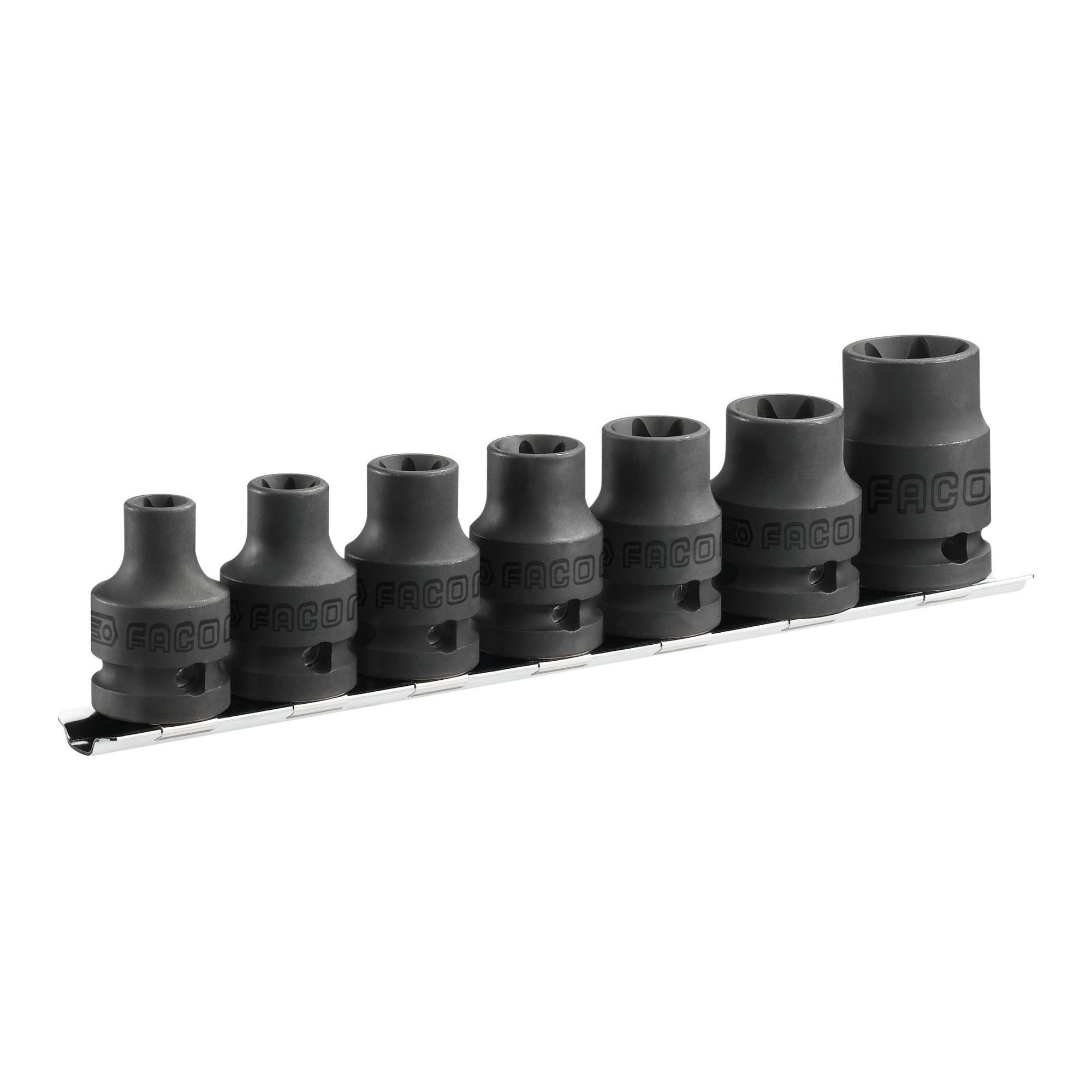 Facom Bit- und Steckschlüsselset Facom IMPACT-Steckschlüssel 1/2Z TX, 7-tl