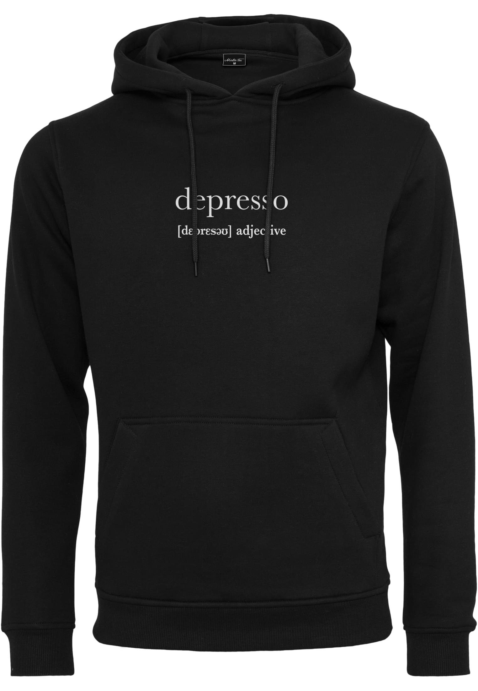Sweater Herren (1-tlg) MisterTee Depresso black Hoody