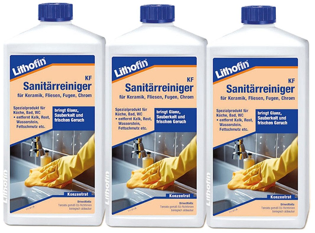 Lithofin Lithofin KF Sanitärreiniger 3 x 1 Liter Sanitärreiniger
