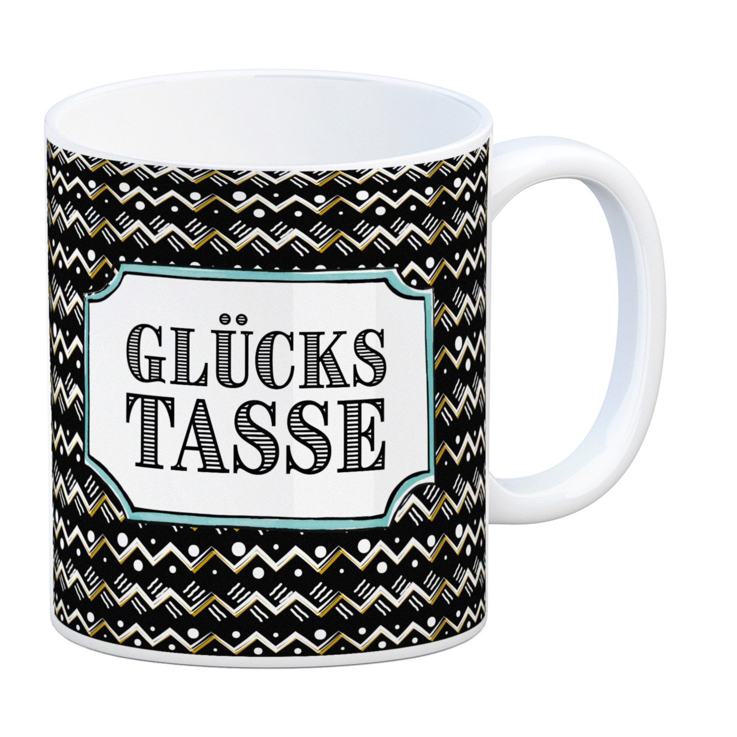 speecheese Tasse Kaffeebecher mit Glückstasse Motiv