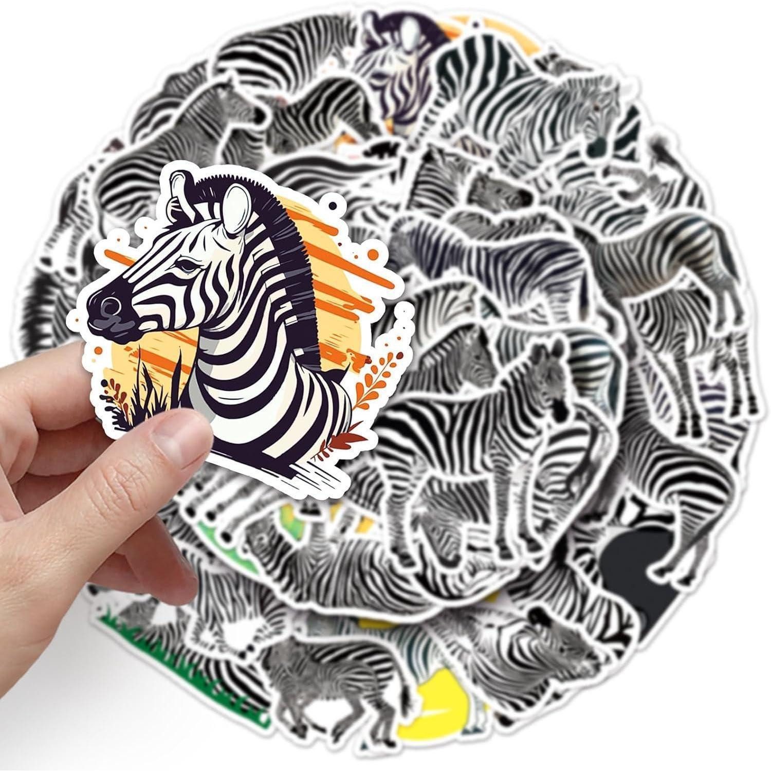 LuxusKollektion Laptop-Aufkleber Aufkleber 50er Vinyl wasserdicht Laptop Auto Graffiti Tier Zebra