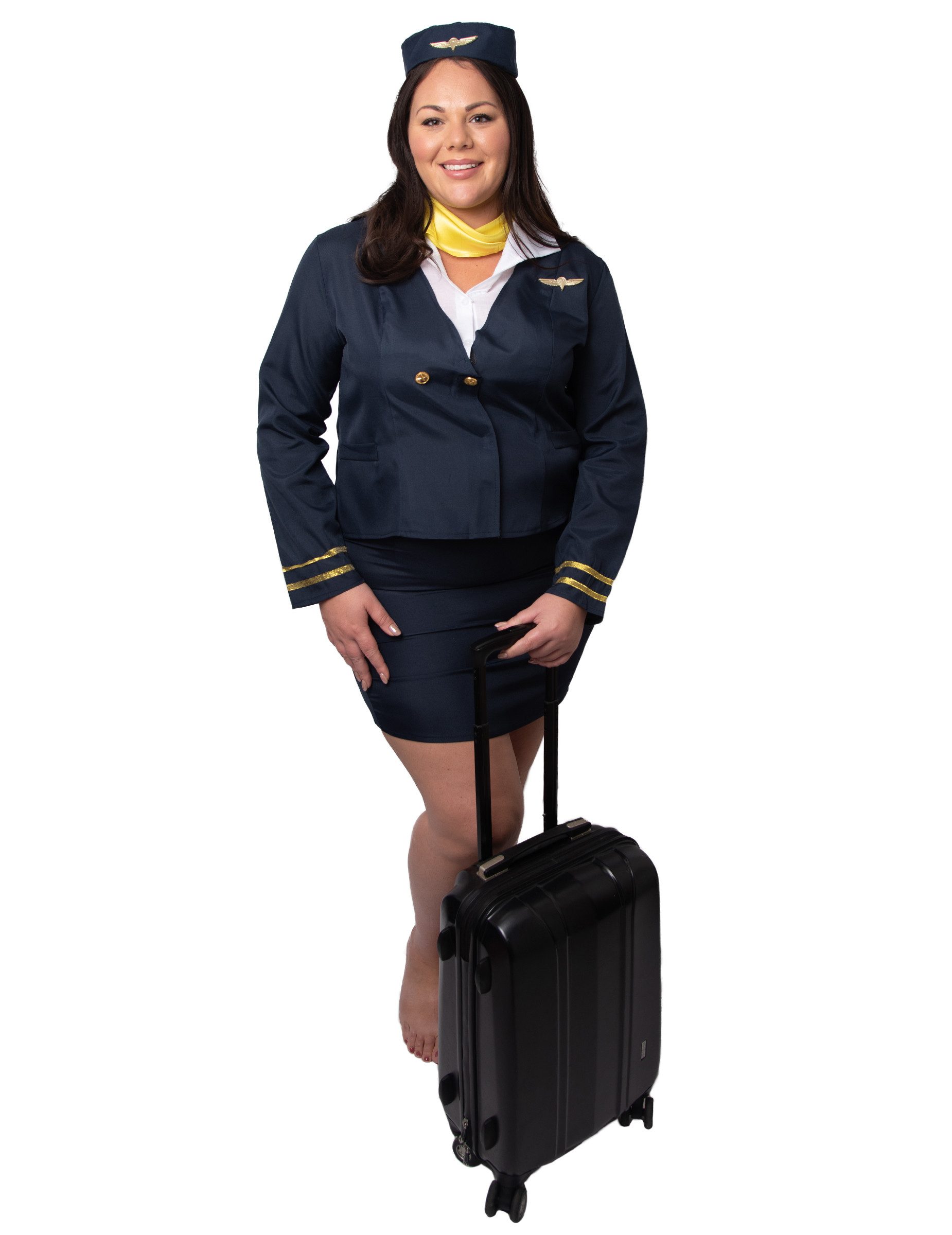 REDSUN Kostüm Plus Size Stewardess-Kostüm für Damen blau
