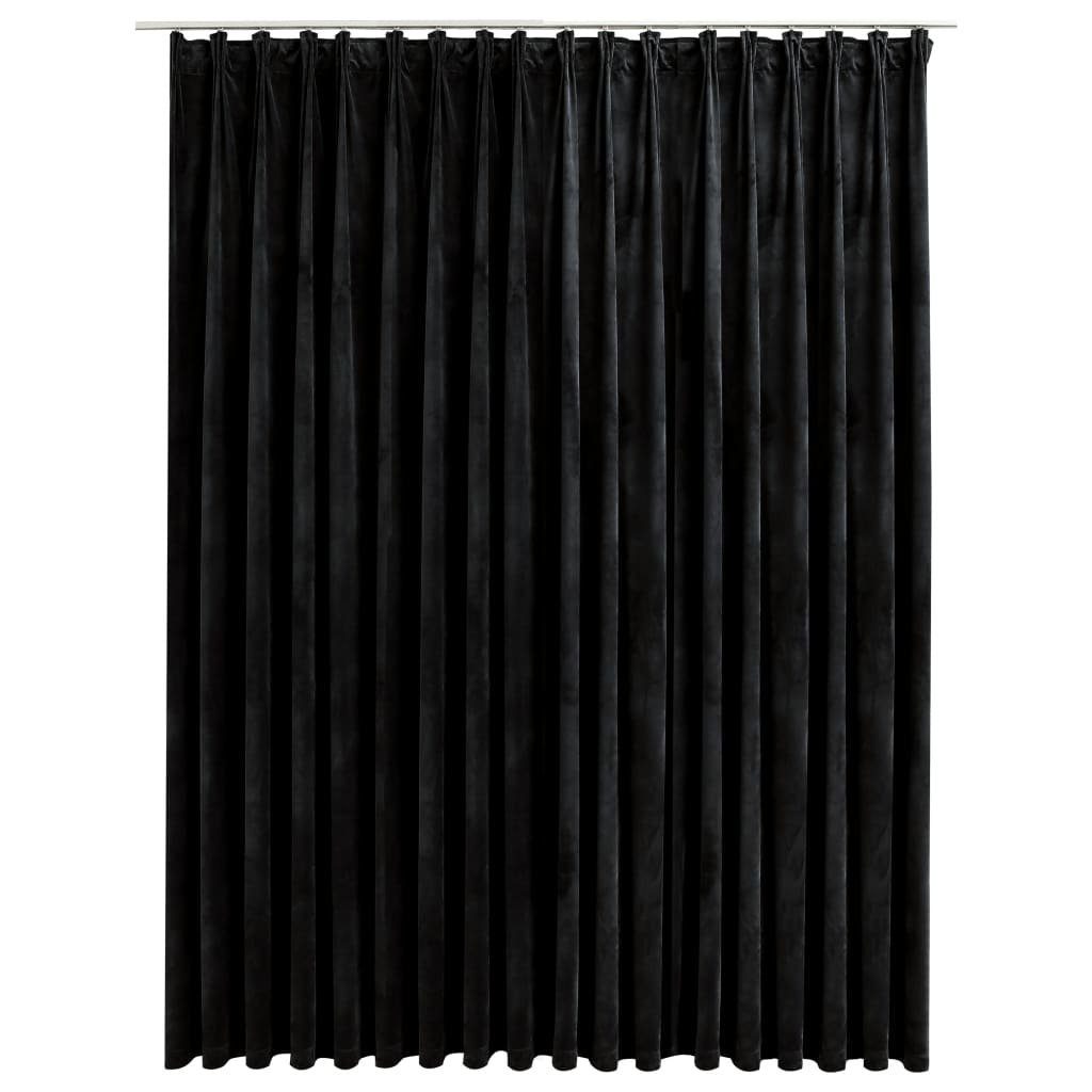 Vorhang Verdunkelungsvorhang mit Haken Samt Schwarz 290 x 245 cm, vidaXL, (1 St)