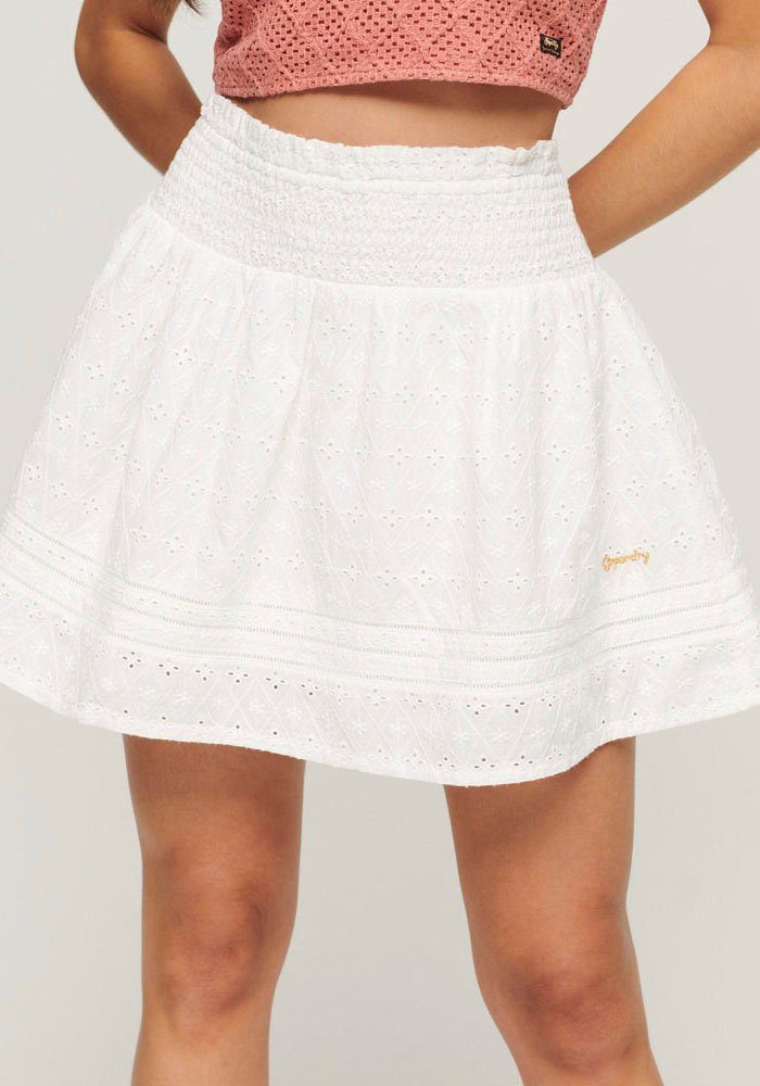 Superdry Minirock VINTAGE LACE MINI SKIRT Off White | Sommerröcke