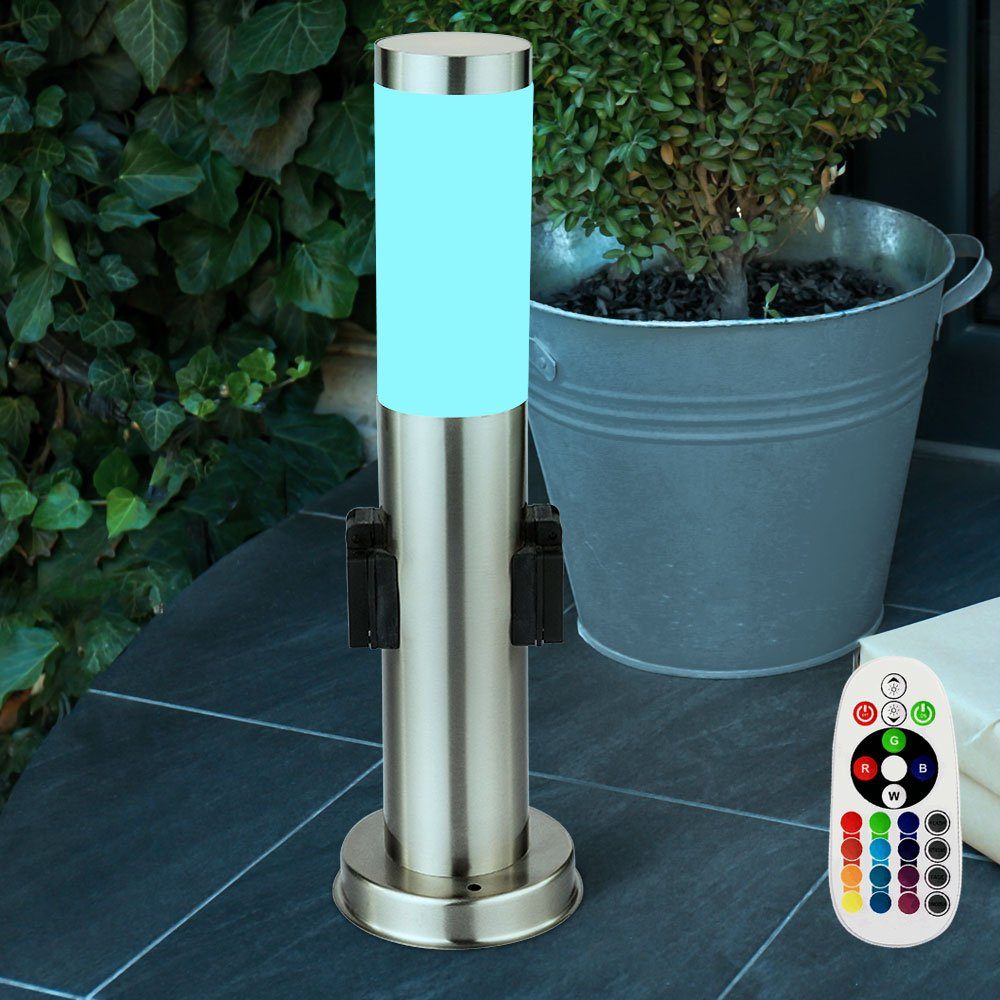 Farbwechsel Außen-Stehlampe, LED Farbwechsel, Garten Warmweiß, Leuchten Set Leuchtmittel 2er etc-shop Steh Außen LED inklusive, RGB