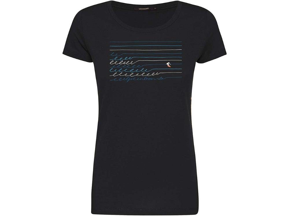 GreenBomb T-Shirt GREENBOMB Bio-Damen-T-Shirt 'Pen Surf' mit Rundhal