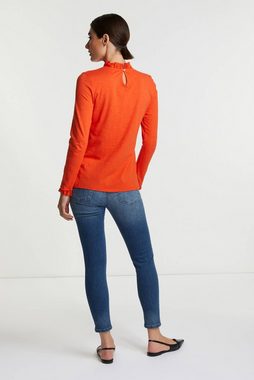 Rich & Royal T-Shirt Damen Langarmshirt ORGANIC SLUB FRILL LONGSLEEVE (1-tlg)