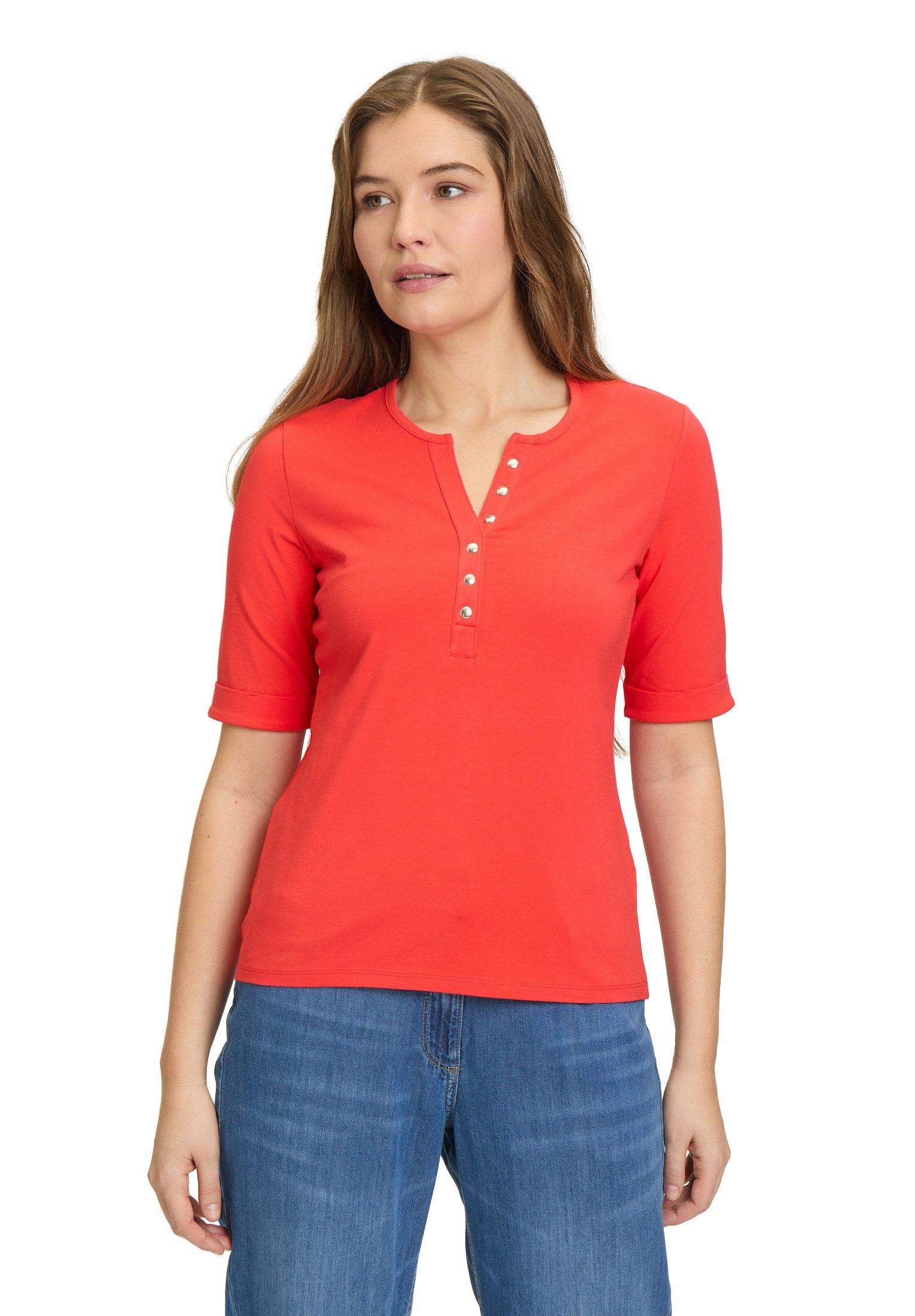 Kurzarmshirt Betty Barclay Damen Basic Shirt mit Knöpfen