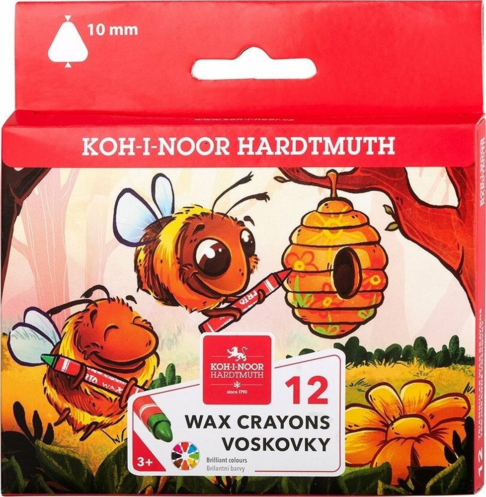 KOH-I-NOOR Wachsmalstift Dreieckige Wachskappen 12 Stk.