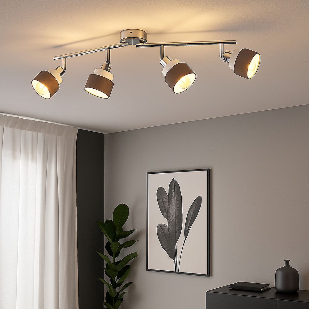 WOFI Deckenleuchte, Leuchtmittel nicht inklusive, Deckenlampe Deckenstrahler Schlafzimmerleuchte Spotleiste
