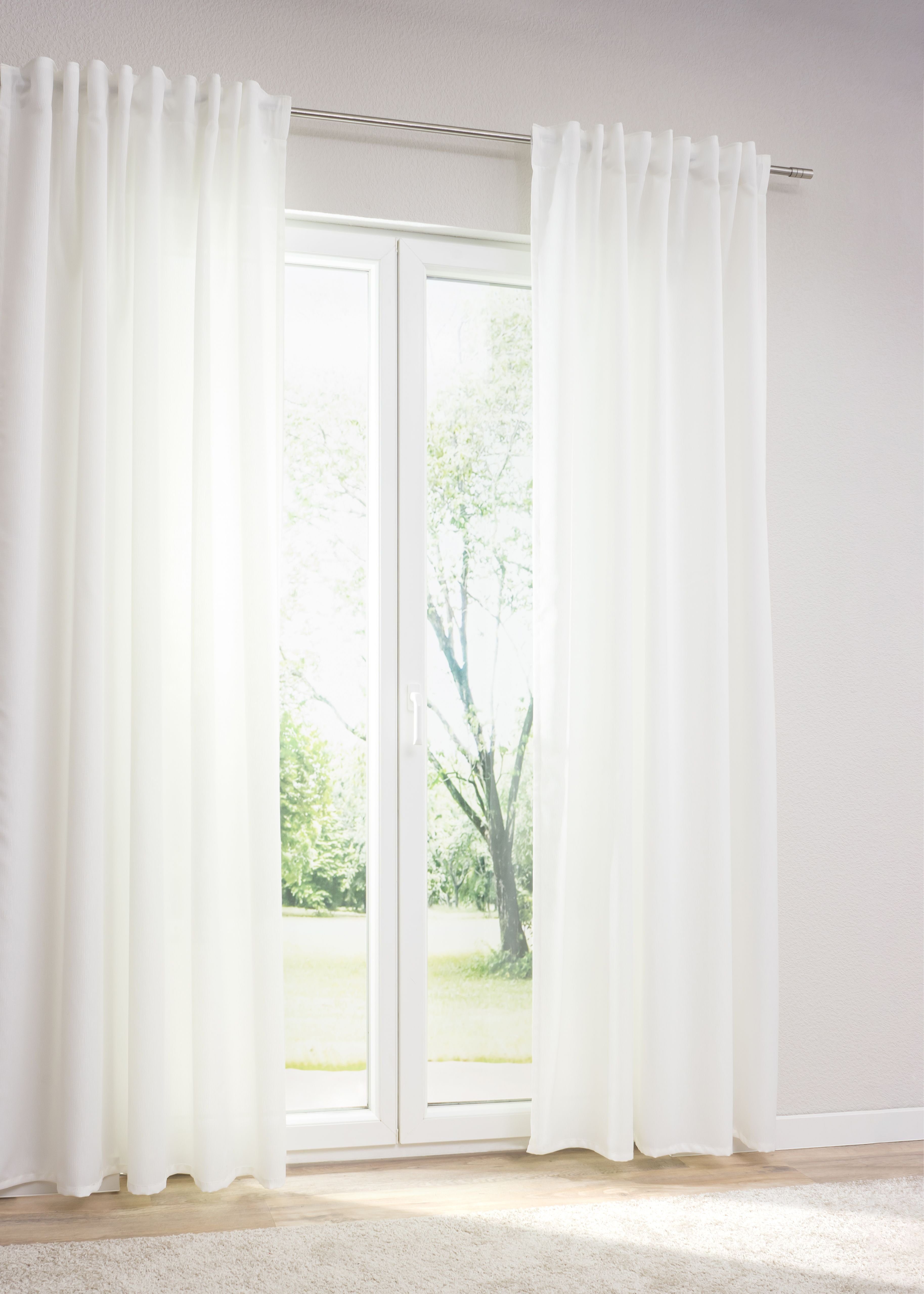 weiß Cayley, HxB St), transparent, Vorhang (1 245x135cm LYSEL®, Zugbandschal
