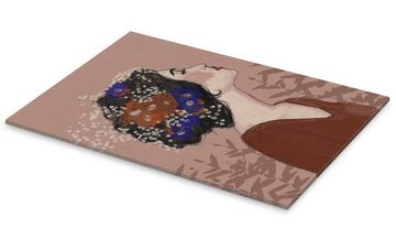 Posterlounge Acrylglasbild treechild, Junge Frau in einer Sommernacht, Illustration
