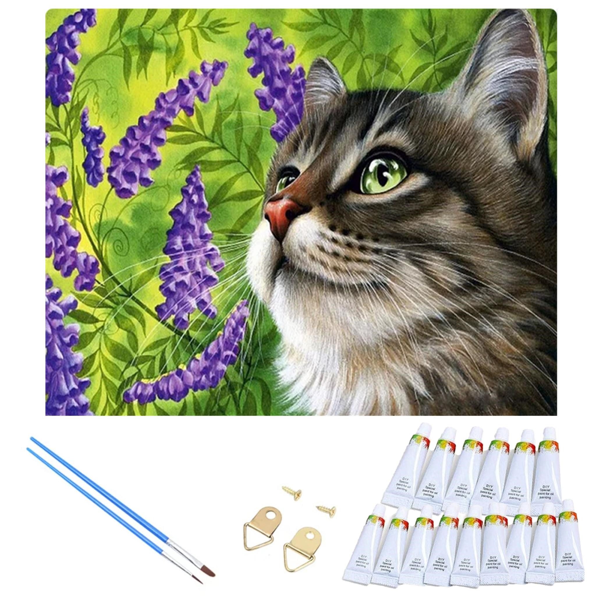Realb2b Malen nach Zahlen Kätzchen Malset – Kreatives Malen nach Zahlen mit Rahmen 30x40cm (Komplettes Malset: Kreatives Malen nach Zahlen mit Rahmen und Farben, Malen nach Zahlen Set: Leinwand 30x40cm, Acrylfarben, Pinsel, Rahmen), Kätzchen Malset: Hochwertige Leinwand 30x40cm mit Acrylfarben & Rahmen