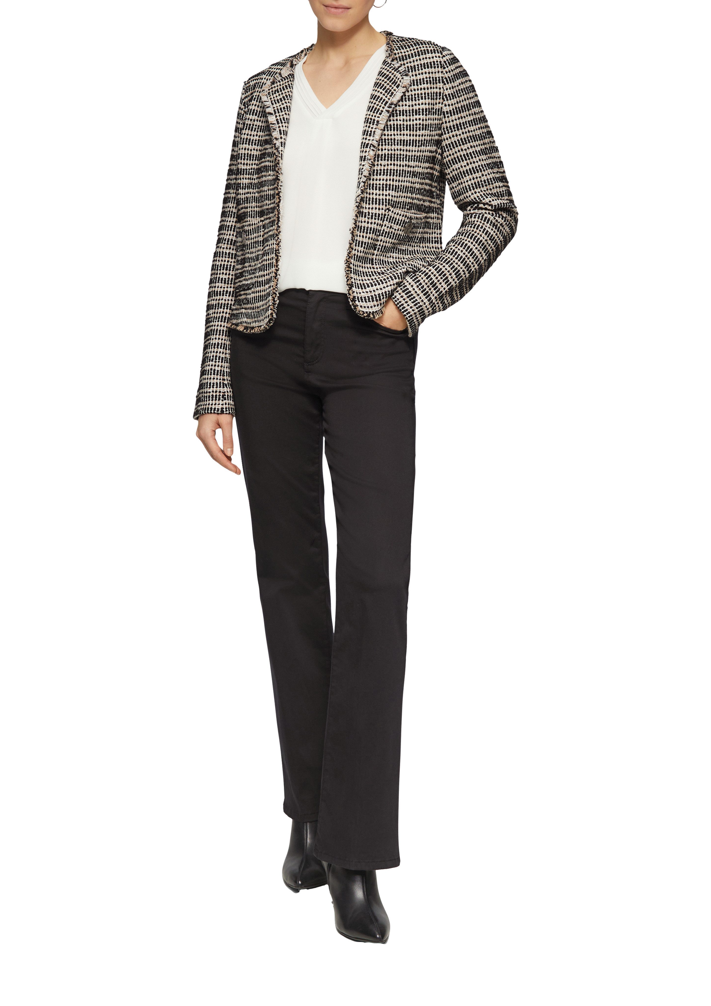 s.Oliver BLACK LABEL Bolerojacke ohne Verschluss und aus Bouclé