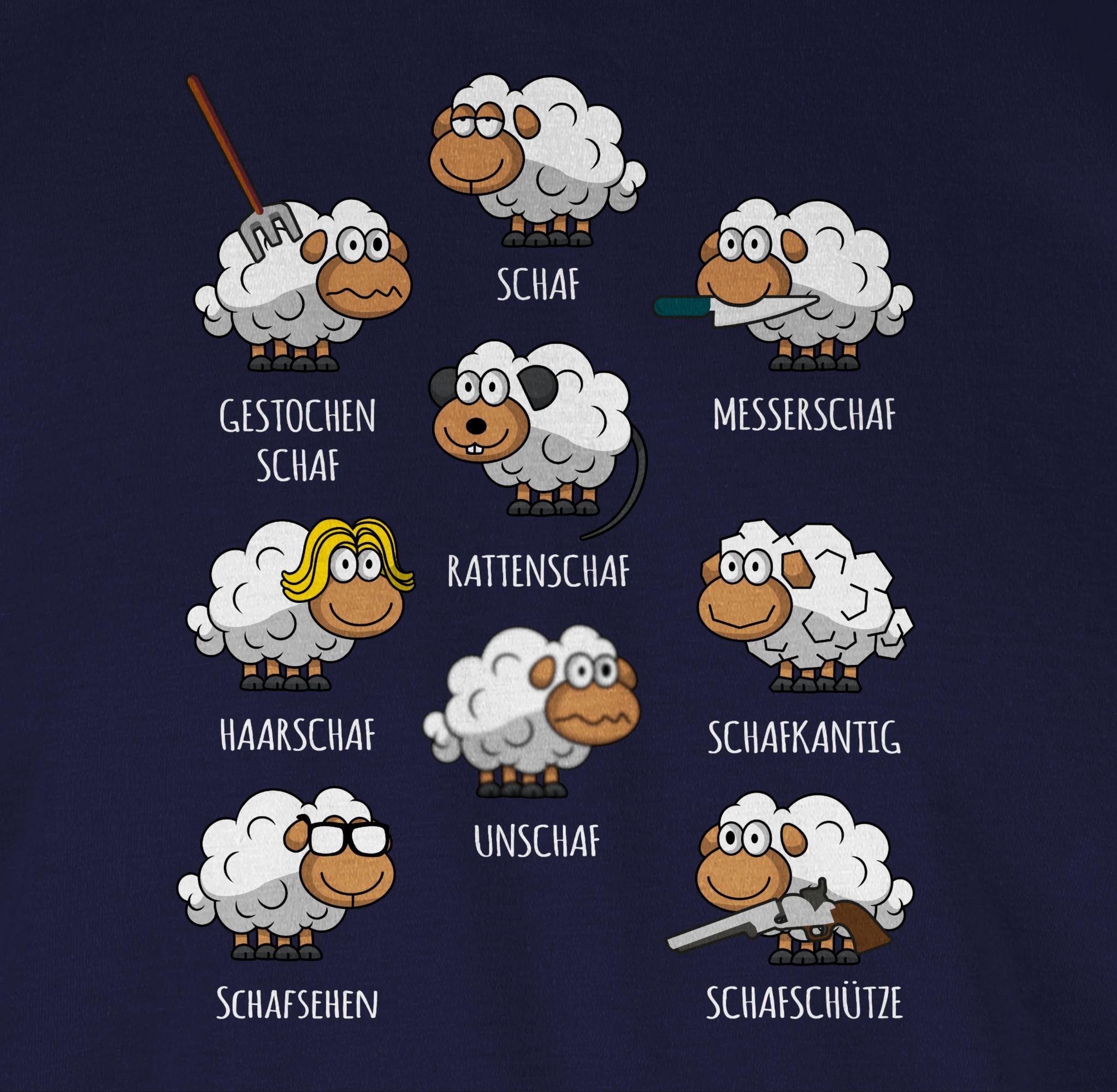 Sheep Schafe Schafbauer Shirtracer Schäfer Witzig Schäfchen Rundhalsshirt Blau Lustig Schaf Schaf 2 Navy