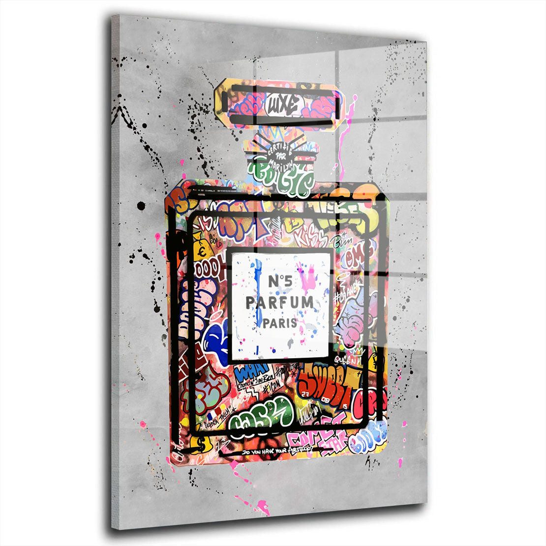Acrylglasbild Parfüm Flasche Pop Street Art Acrylglas Wandbild Bild Wanddeko Wohnzim