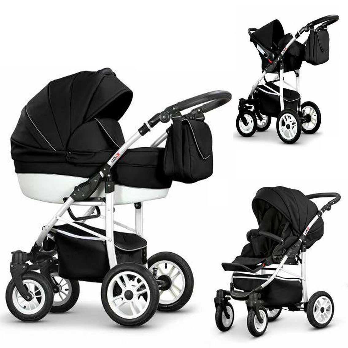 Kombi-Kinderwagen Craft Eco 4 in 1 inkl. Sportsitz, Autositz und Zubehör in 16 Farben