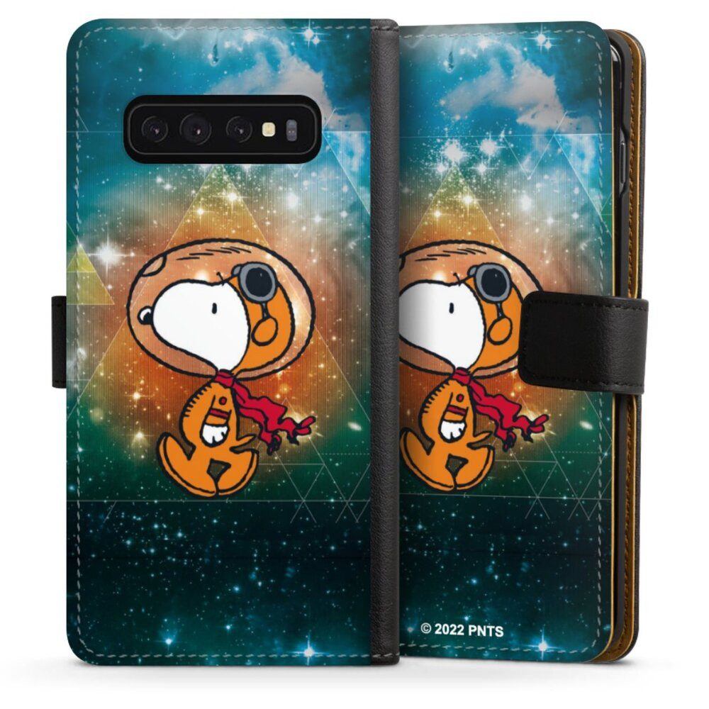 DeinDesign Handyhülle Snoopy Astronaut Offizielles Lizenzprodukt, Samsung Galaxy S10 Hülle Handy Flip Case Wallet Cover