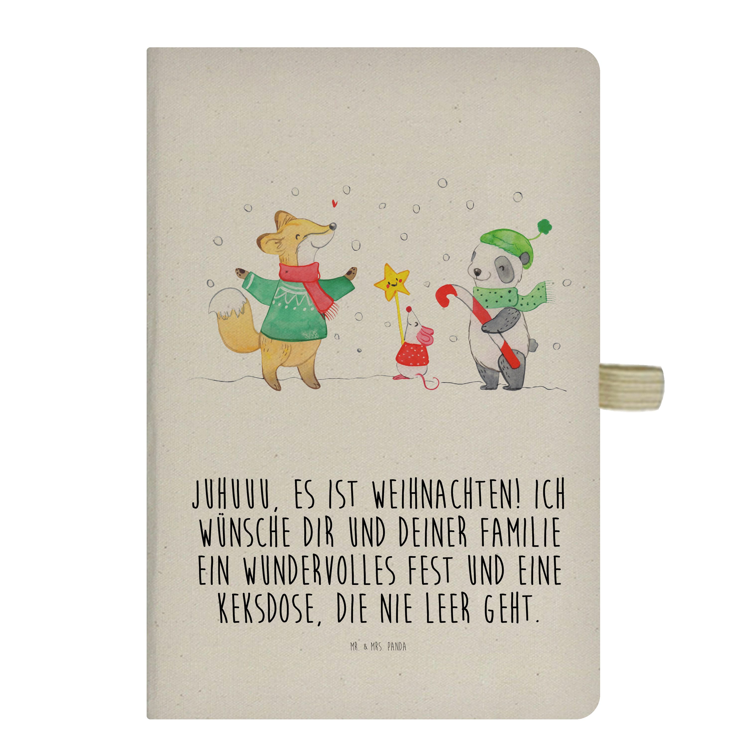 Mr. & Mrs. Panda Notizbuch Winter Weihnachtsfreude - Transparent - Geschenk, Weihnachten, Skizze Mr. & Mrs. Panda