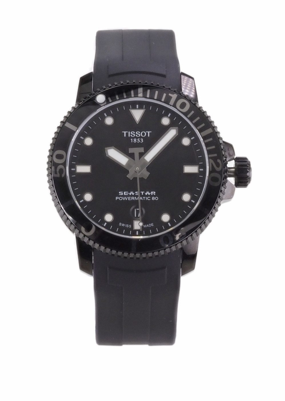 Tissot Automatikuhr Tissot Herren Automatik Uhr Seastar 1000 Powermatic-80 T1204073705100, (Silber)