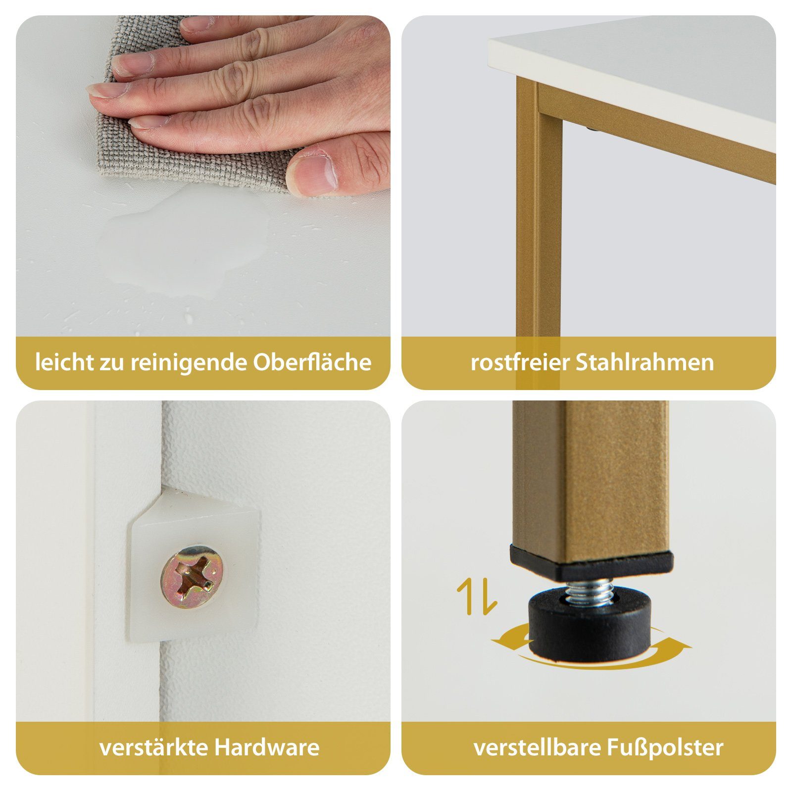 COSTWAY Sideboard, Küchenschrank mit Stauraum, Regal & 3 Fächern,Holz,110cm