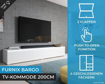 Furnix TV-Bank BARGO TV-Kommode Lowboard Schrank ohne LED freistehend, 4 Fächer, B200 x H34 x T32 cm, (2 x 100 cm)