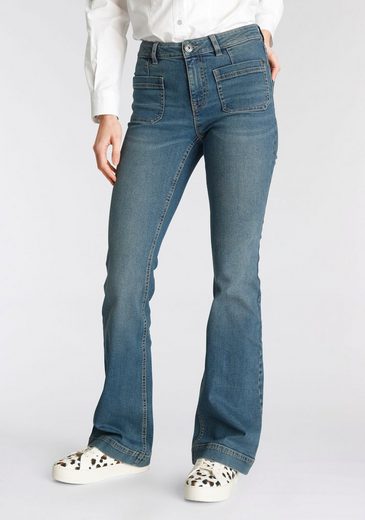 Arizona Bootcut-Jeans »Bootcut« High Waist mit aufgesetzten Taschen