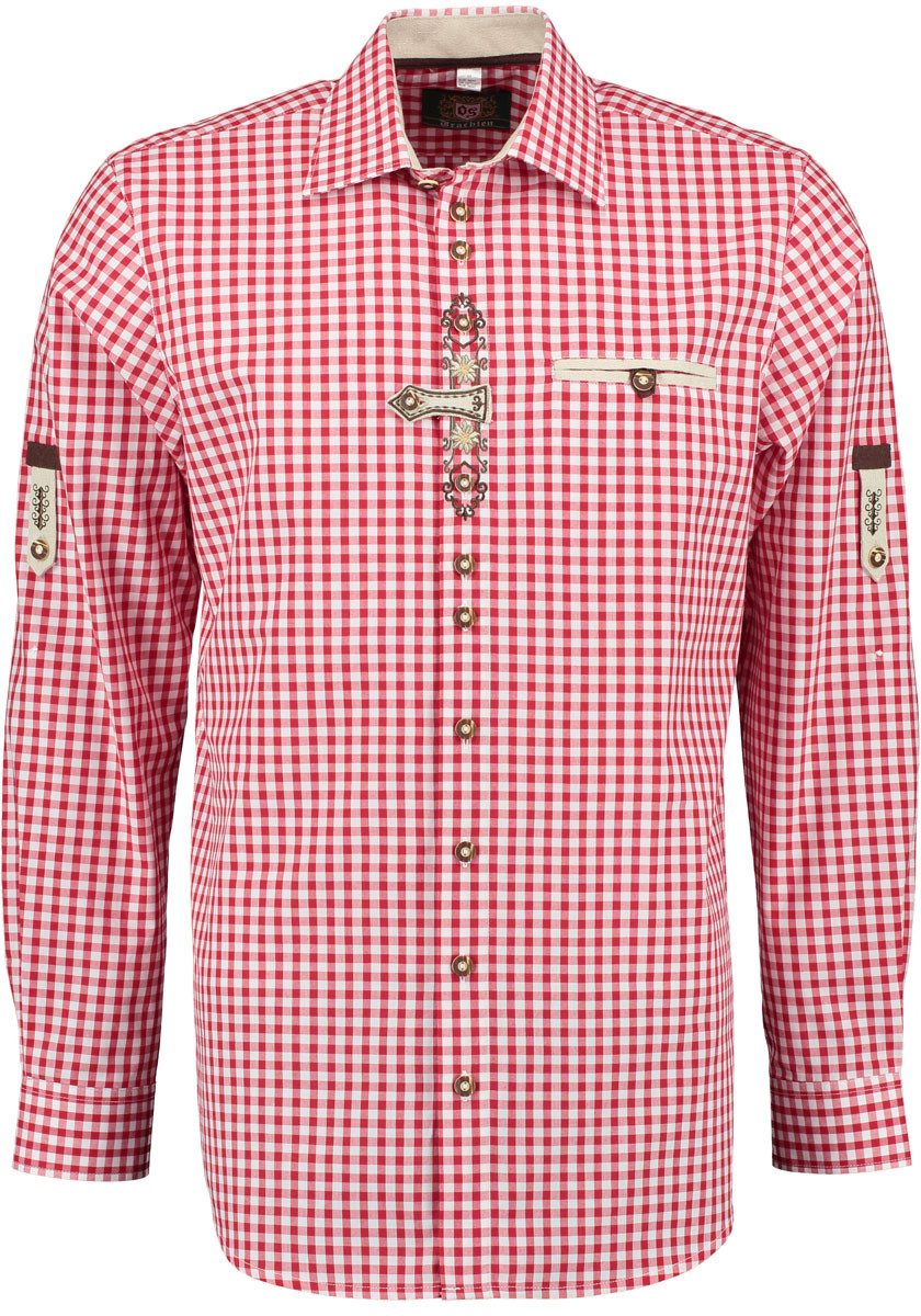 OS Trachten Trachtenhemd Trufu Herren Langarmhemd mit Paspeltasche günstig online kaufen