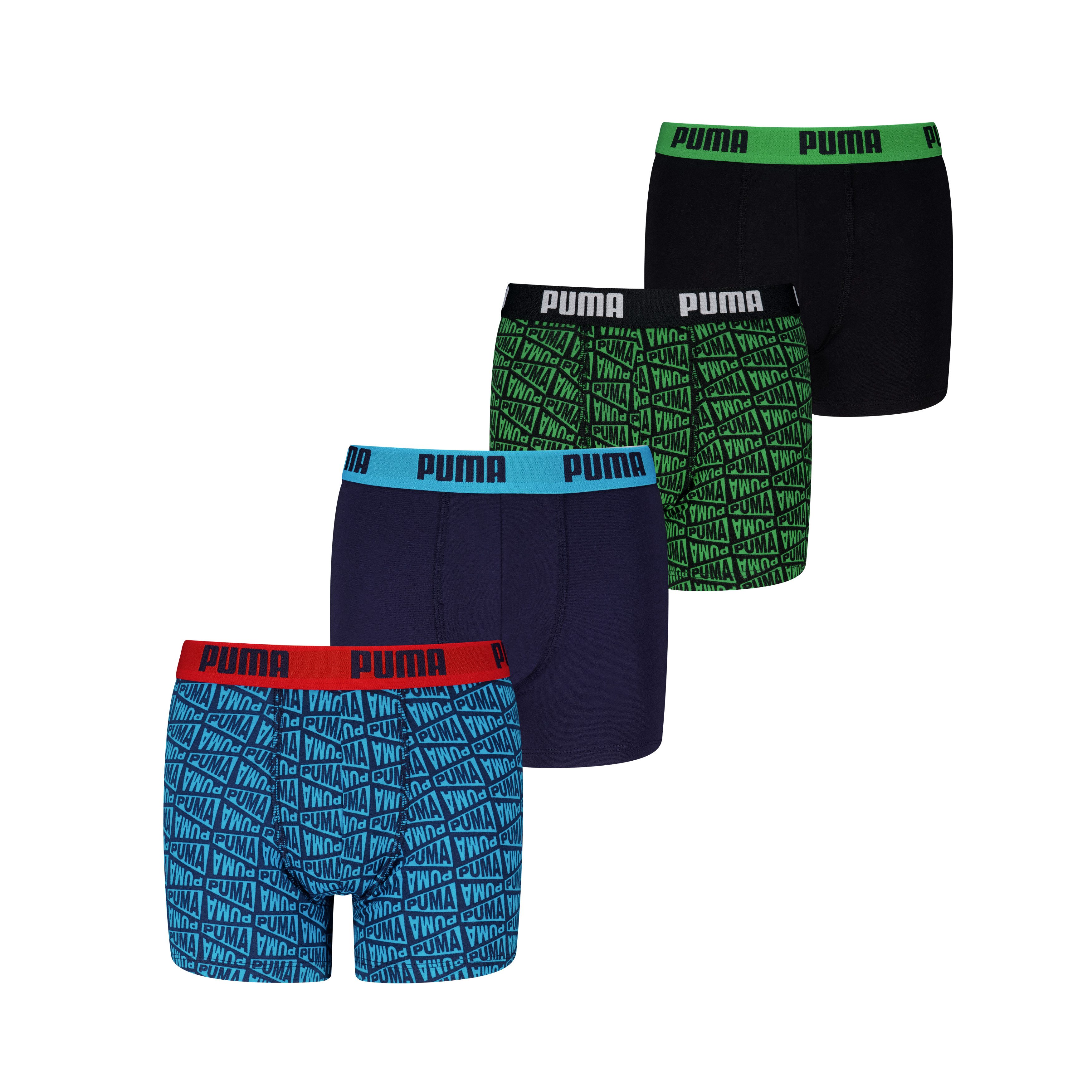 PUMA Boxershorts PUMA BOYS FLAG PRINTED BOXERS (4er Pack) Logobund, Multipack