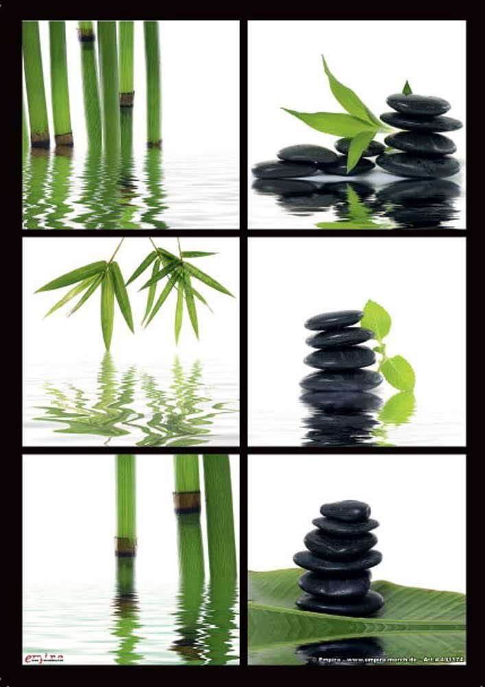 empireposter Zen Bambus/Steine - reinigt Displays aller Art - Grösse 15x21 cm Mikrofasertuch (21)
