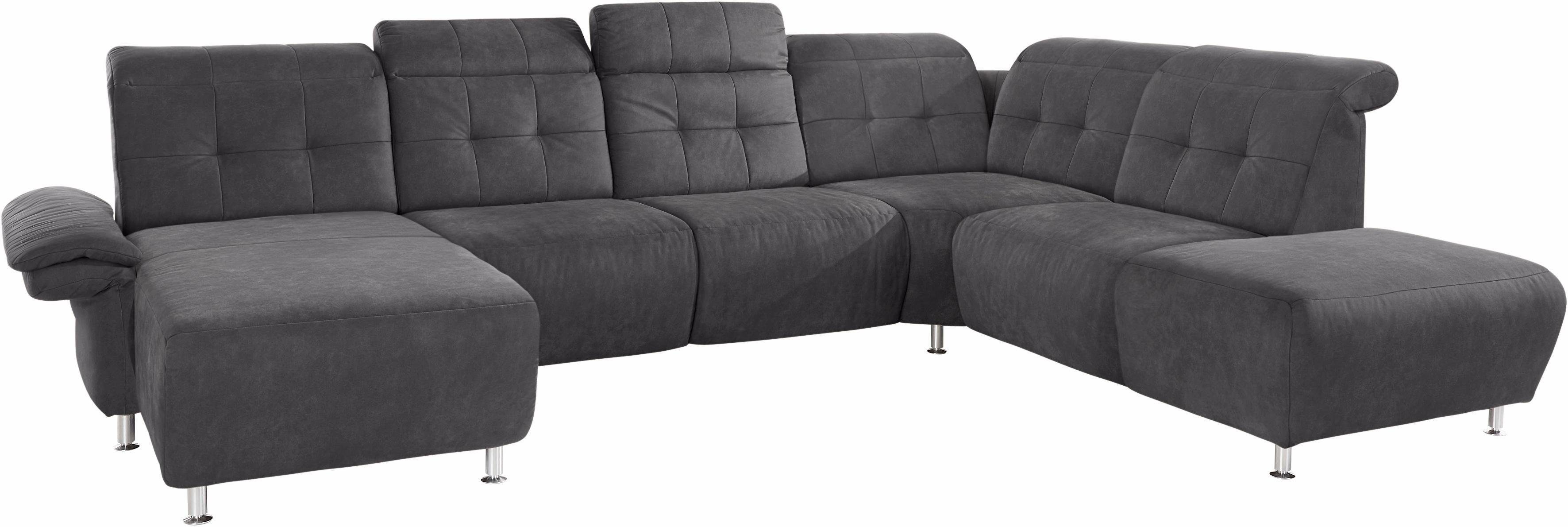 Home affaire Wohnlandschaft Manhattan U-Form, 2 Sitze mit elektrischer Relaxfunktion, verstellbare Armlehnen