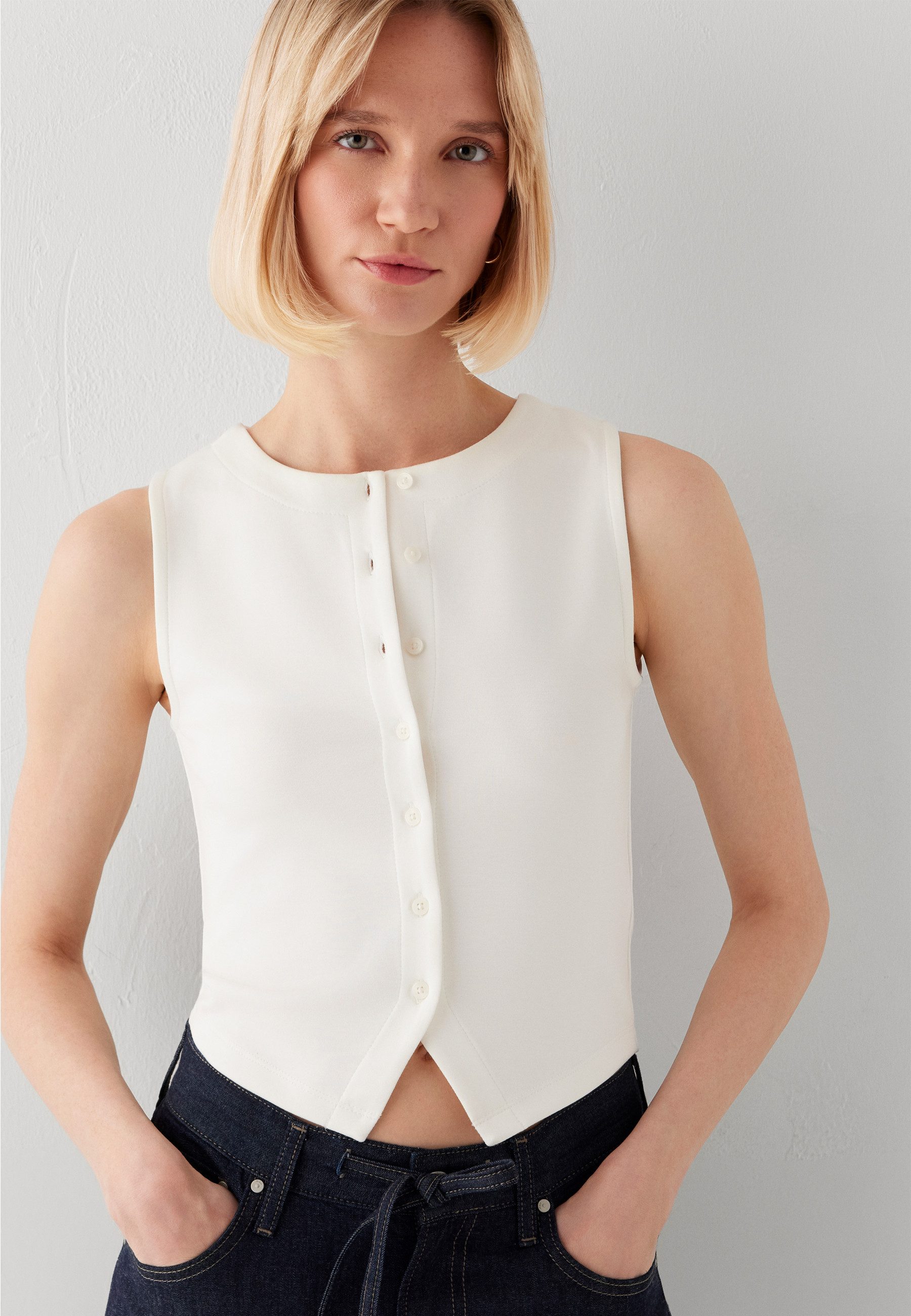 Mavi Muscleshirt BUTTONED FASHION JERSEY Top geknöpft