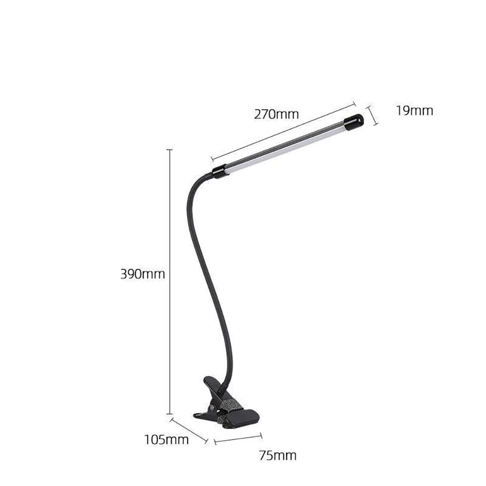 Dimmbar, mit Schwanenhals, Ladegerät, Klemmleuchte Schreibtischlampe GelldG LED Schreibtischlampe