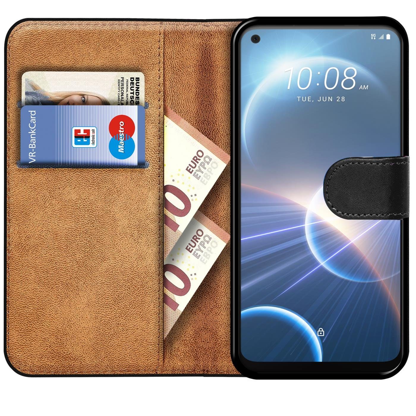 CoolGadget Handyhülle Book Case Handy Tasche für HTC Desire 22 Pro 6,6 Zoll, Hülle Klapphülle Flip Cover für HTC Desire 22 Pro Schutzhülle stoßfest