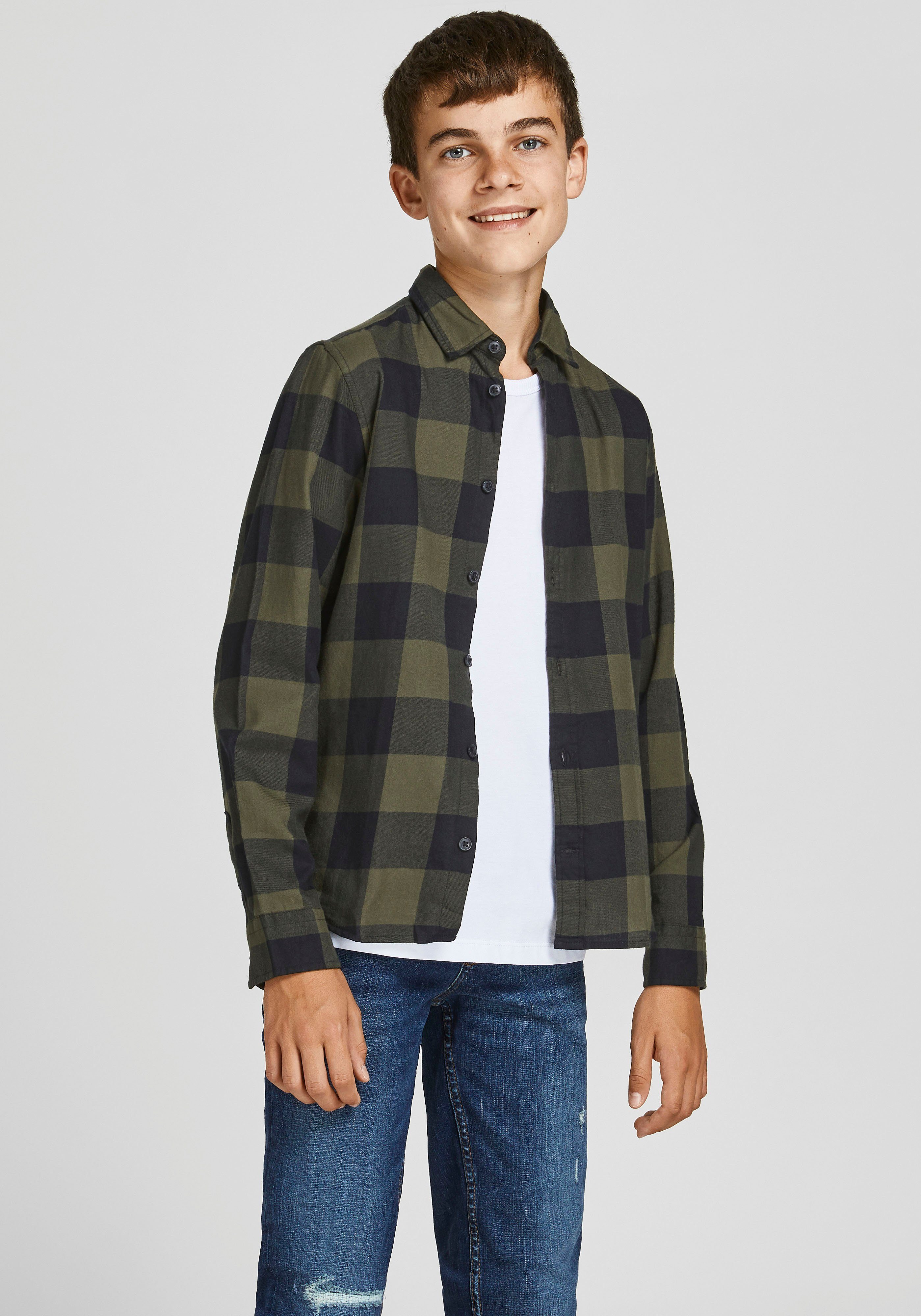 SHIRT TWILL NOOS Jack & Junior JNR Karohemd JJEGINGHAM L/S Jones