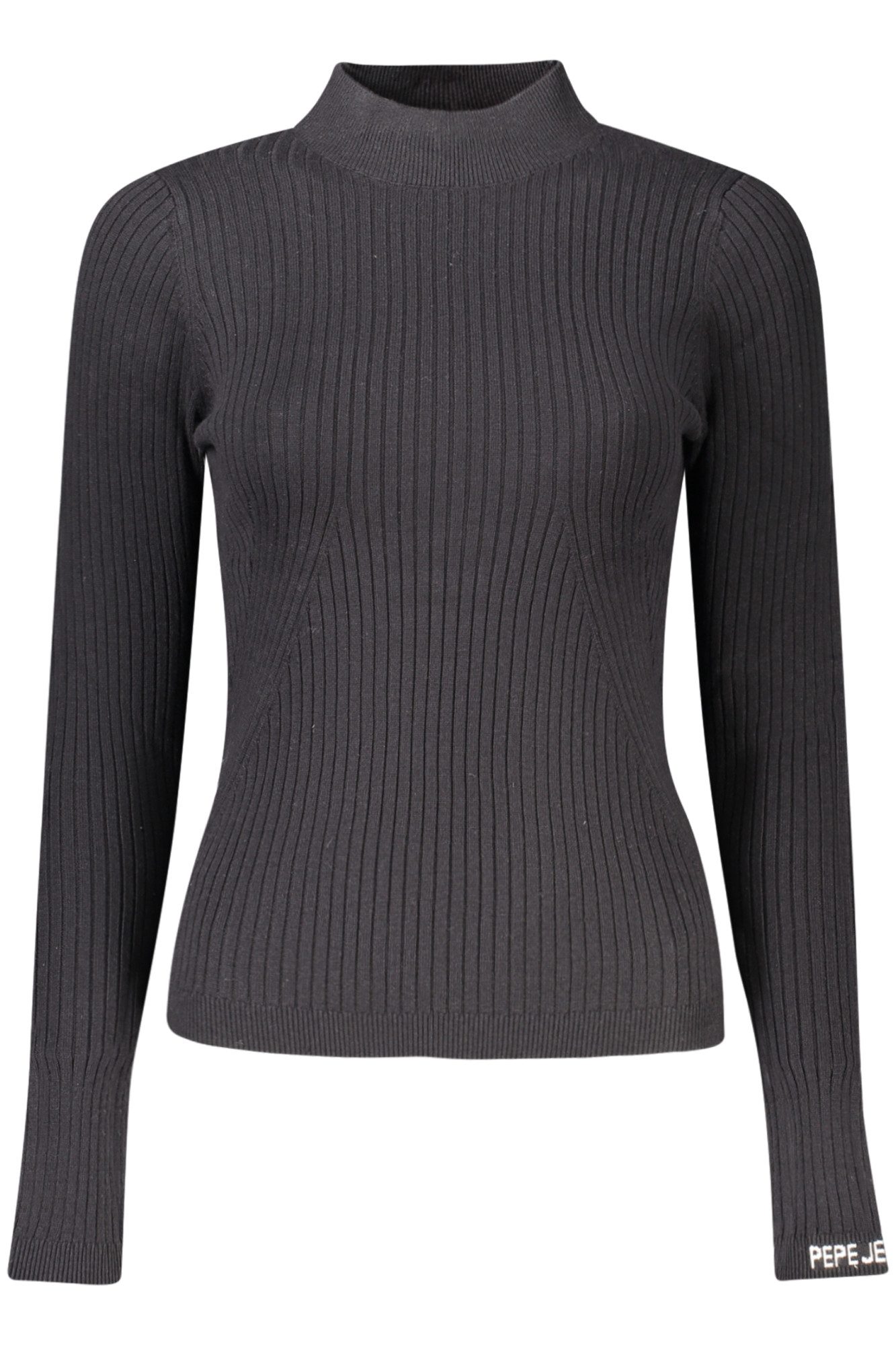 Pepe Jeans Strickpullover Schwarzer langärmeliger Pullover für Damen mit hohem Kragen