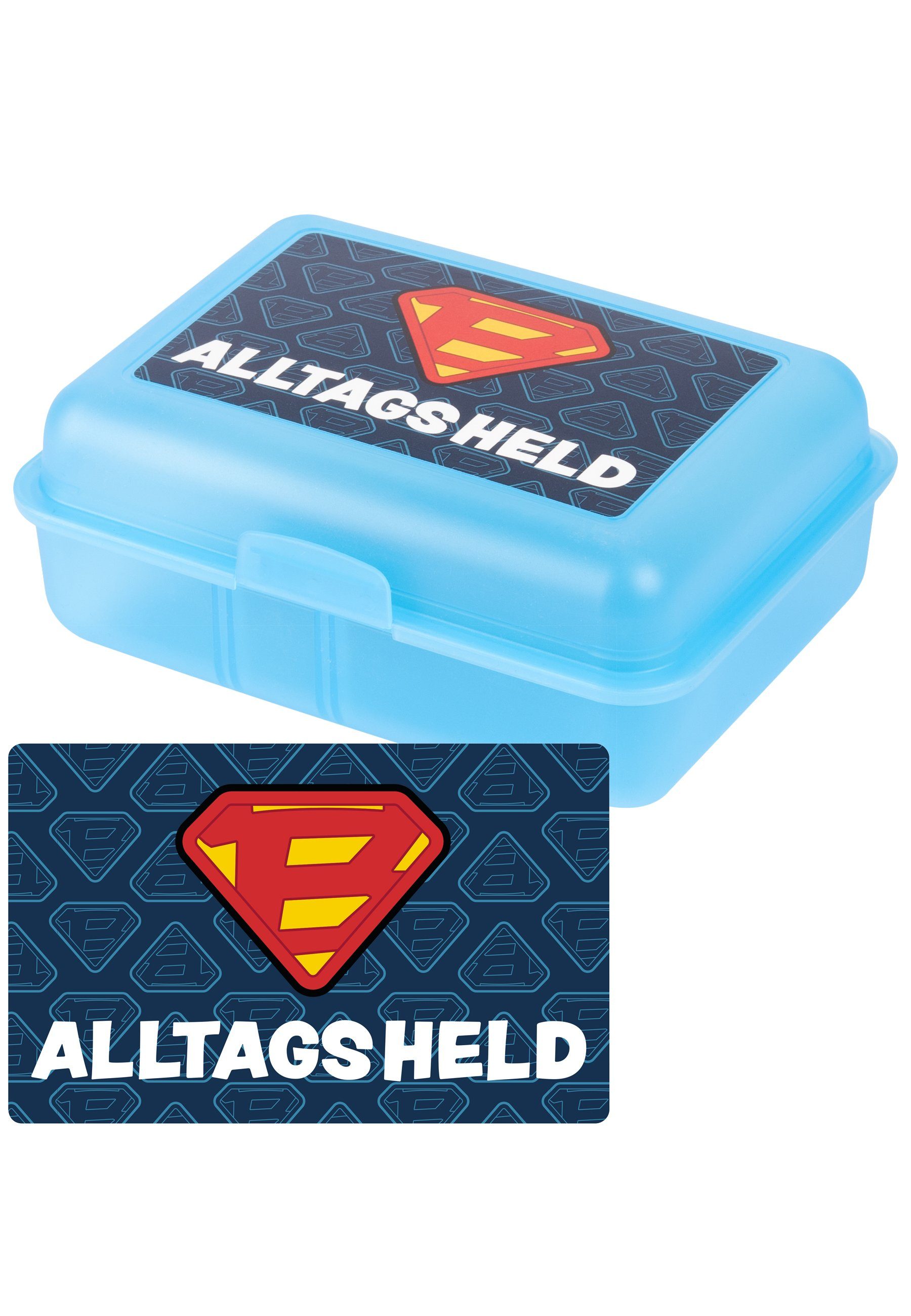 United Labels® Lunchbox Bastian Bielendorfer Brotdose - Alltagsheld, mit Trennwand Blau, Kunststoff (PP)